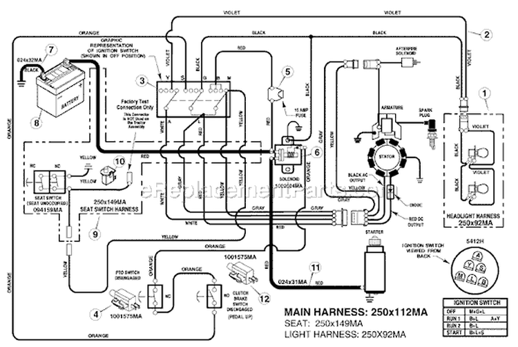 Page C Diagram and Parts List for 7800282 425307x51A Murray Lawn Tractor