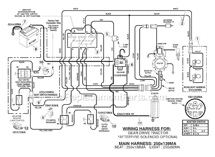 Page C Diagram and Parts List for 7800295 405012x108 Murray Lawn Tractor