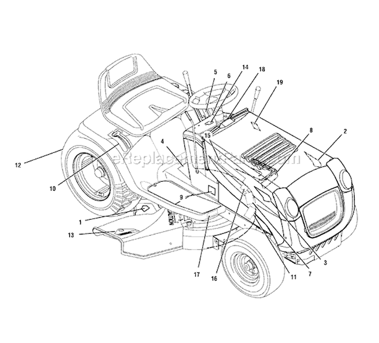 Page B Diagram and Parts List for 7800297 405012x108 Murray Lawn Tractor