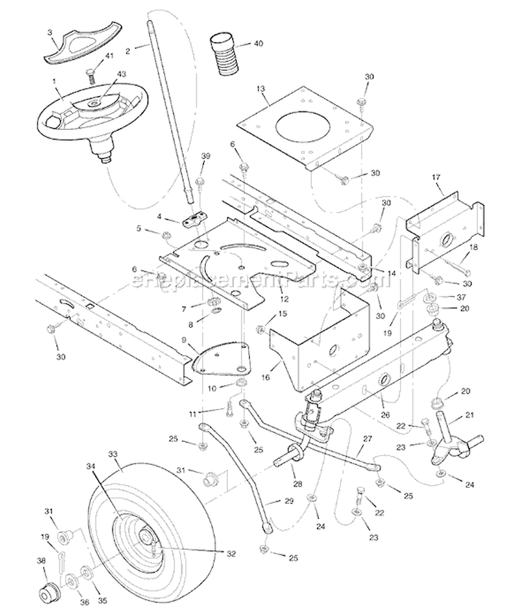 Page H Diagram and Parts List for 7800297 405012x108 Murray Lawn Tractor