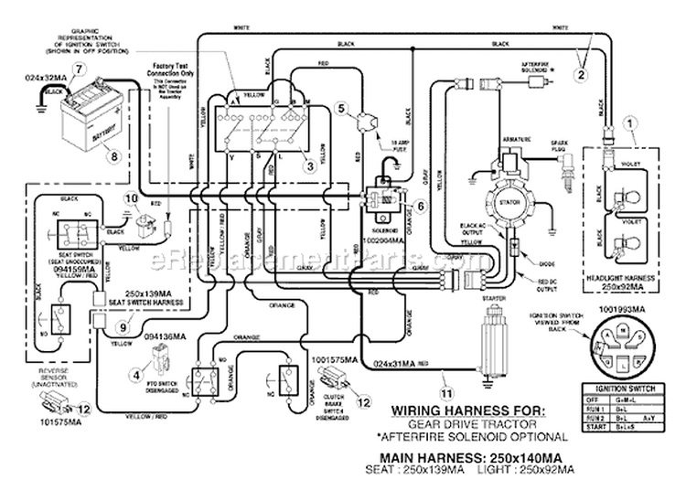 Page D Diagram and Parts List for 7800300 405606x78C Murray Lawn Tractor