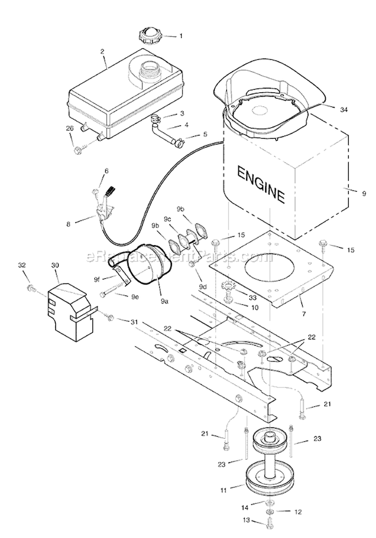 Page E Diagram and Parts List for 7800300 405606x78C Murray Lawn Tractor