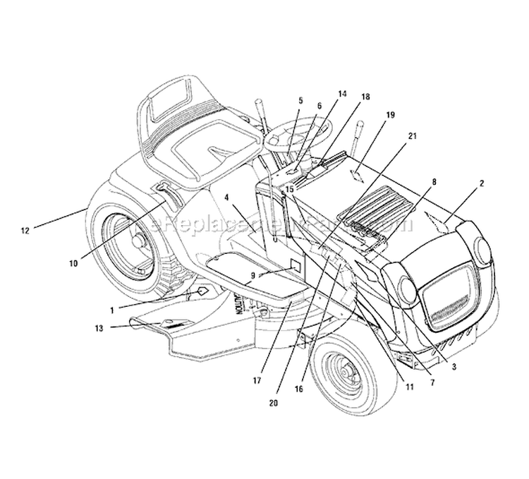 Page B Diagram and Parts List for 7800302 425017x78B Murray Lawn Tractor