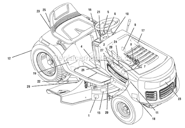 Page B Diagram and Parts List for 7800303 425621x108D Murray Lawn Tractor