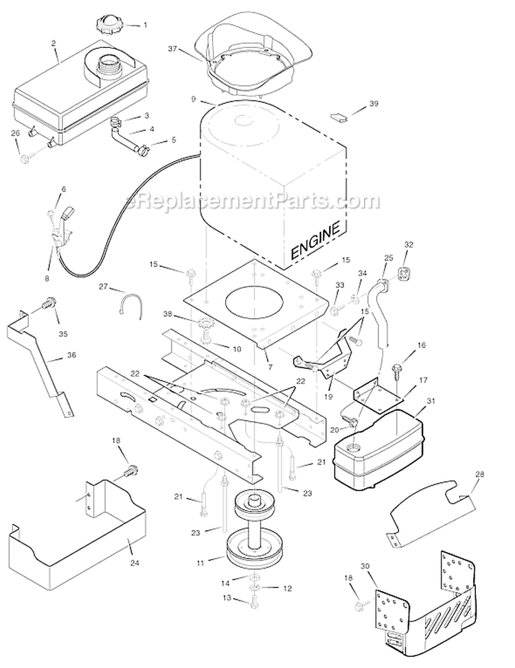 Page E Diagram and Parts List for 7800303 425621x108D Murray Lawn Tractor
