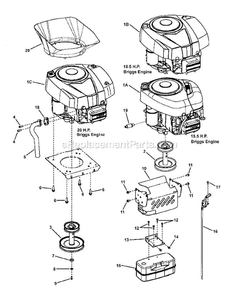 Page E Diagram and Parts List for 7800307 CLT155420 Murray Lawn Tractor