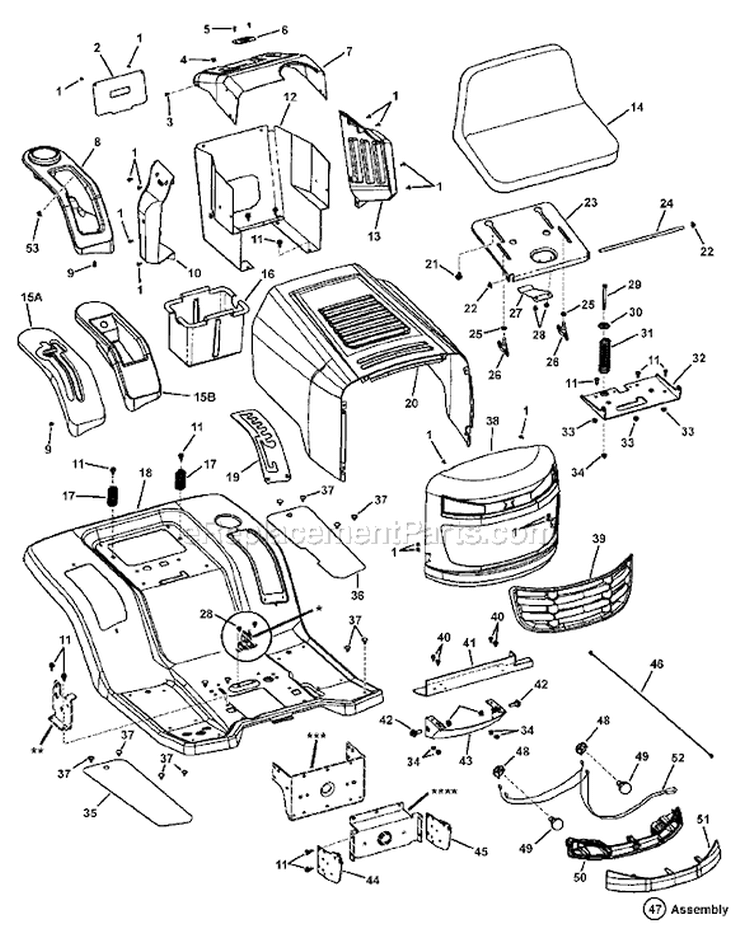 Page G Diagram and Parts List for 7800307 CLT155420 Murray Lawn Tractor