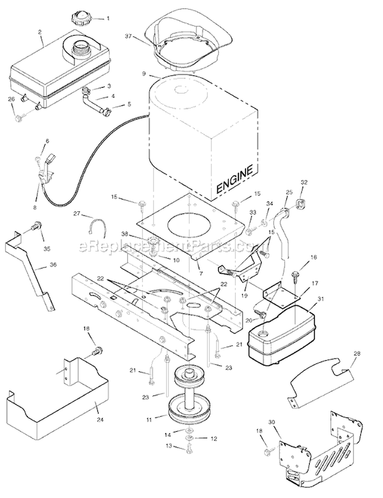 Page D Diagram and Parts List for 7800319 385048x151 Murray Lawn Tractor