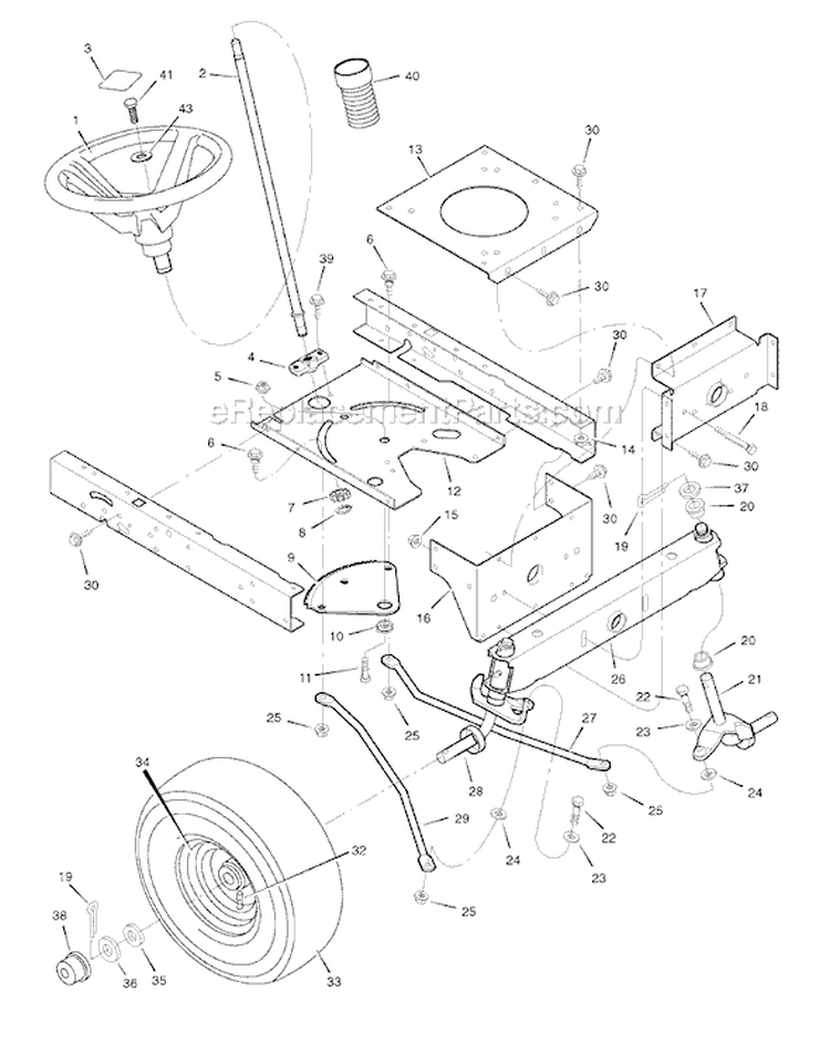Page H Diagram and Parts List for 7800319 385048x151 Murray Lawn Tractor
