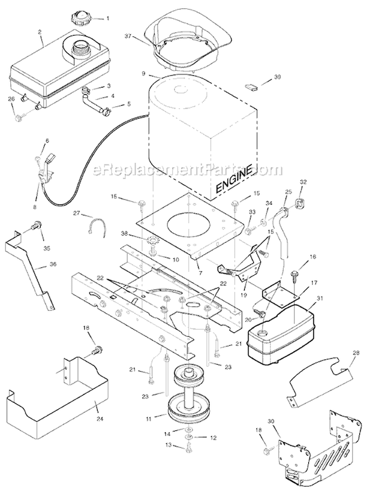 Page E Diagram and Parts List for 7800321 405628x151 Murray Lawn Tractor