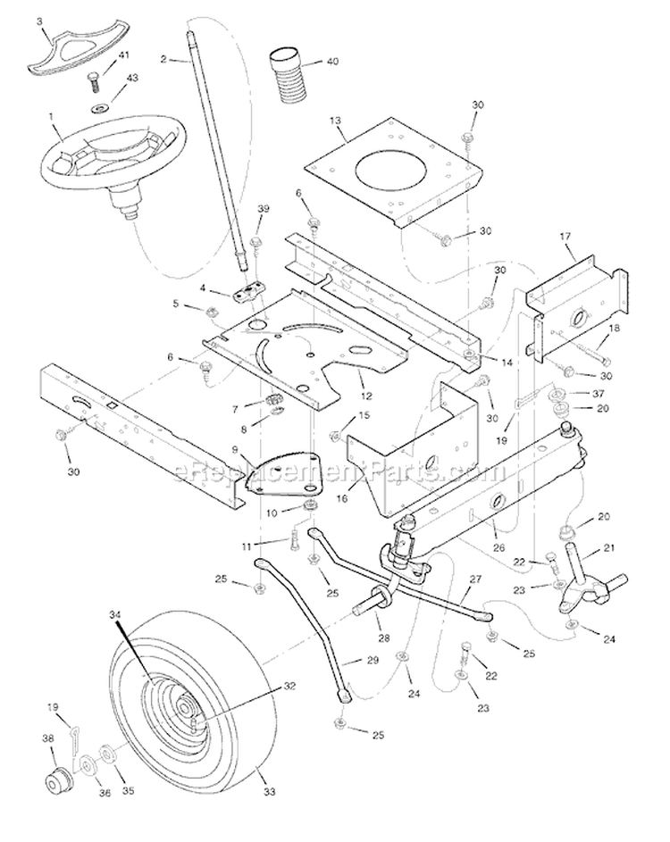 Page H Diagram and Parts List for 7800321 405628x151 Murray Lawn Tractor