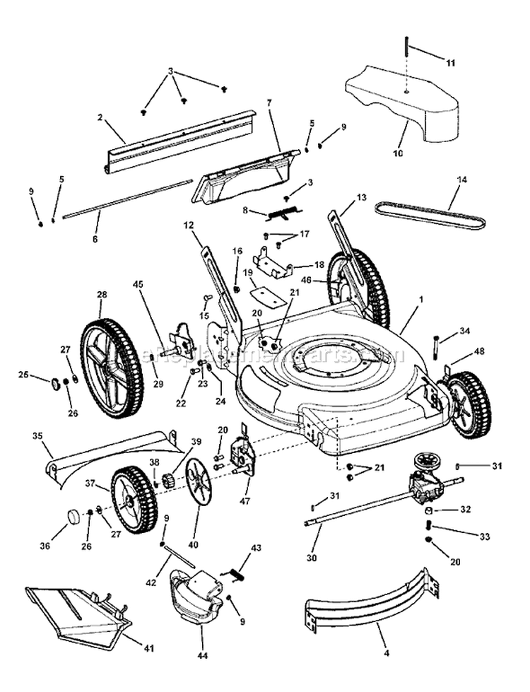 Page C Diagram and Parts List for 7800324 BTP22675HWFC Murray Lawn Mower