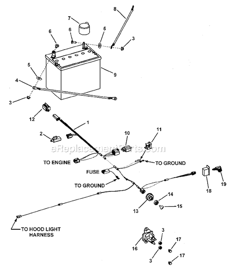 Page D Diagram and Parts List for 7800370 FLT185420 Murray Lawn Tractor