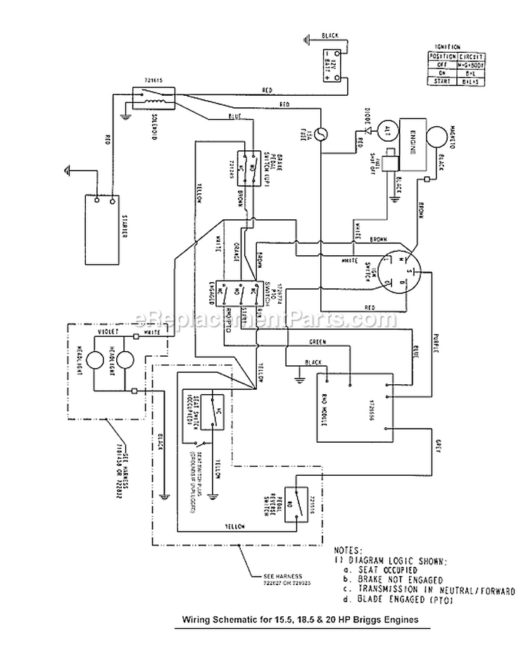 Page K Diagram and Parts List for 7800400 ELT12460H Murray Lawn Tractor