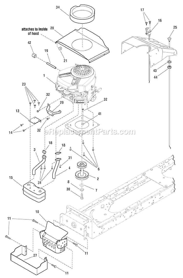 Page E Diagram and Parts List for 7800400 ELT12460H Murray Lawn Tractor