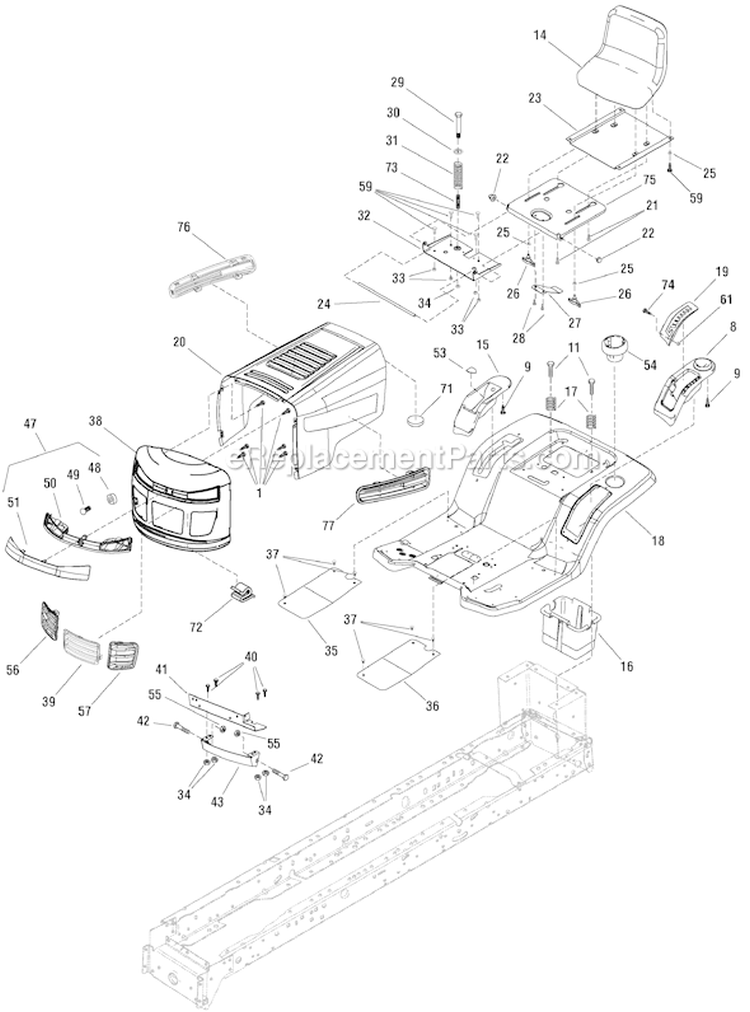Page H Diagram and Parts List for 7800410 ELT155420G Murray Lawn Tractor