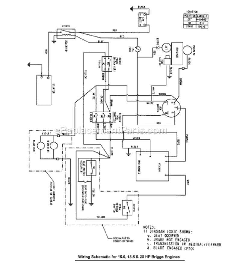 Page K Diagram and Parts List for 7800411 ELT155420H Murray Lawn Tractor