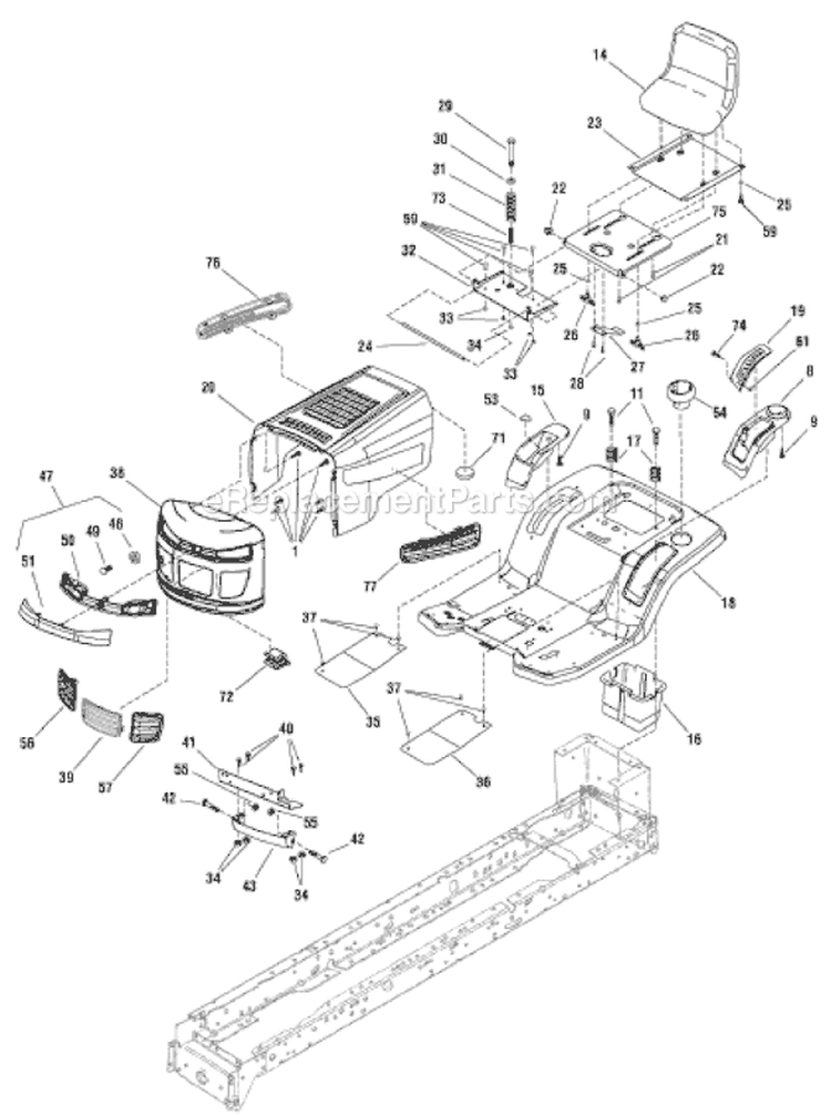 Page G Diagram and Parts List for 7800411 ELT155420H Murray Lawn Tractor