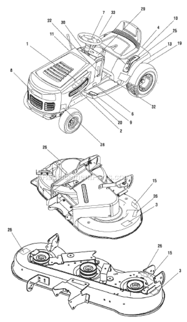 Page C Diagram and Parts List for 7800412 EYK125380 Murray Lawn Tractor