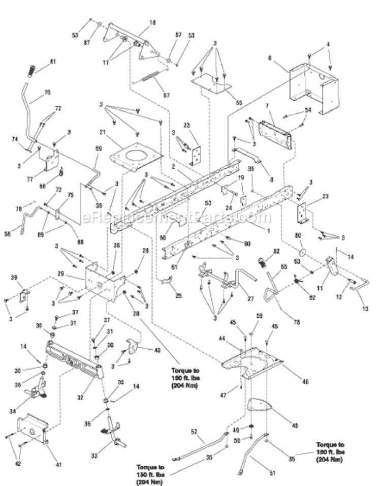 Page H Diagram and Parts List for 7800412 EYK125380 Murray Lawn Tractor