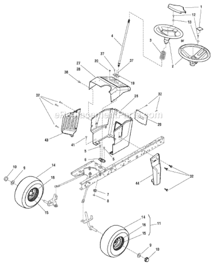 Page J Diagram and Parts List for 7800413 EYK155420G Murray Lawn Tractor