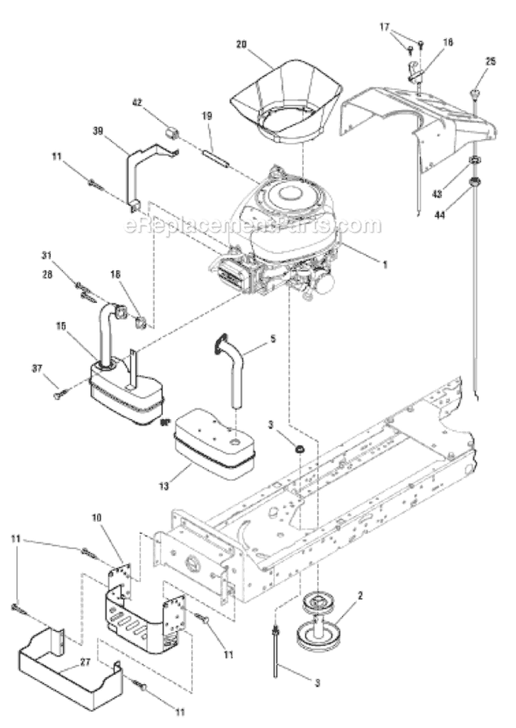 Page E Diagram and Parts List for 7800413 EYK155420G Murray Lawn Tractor
