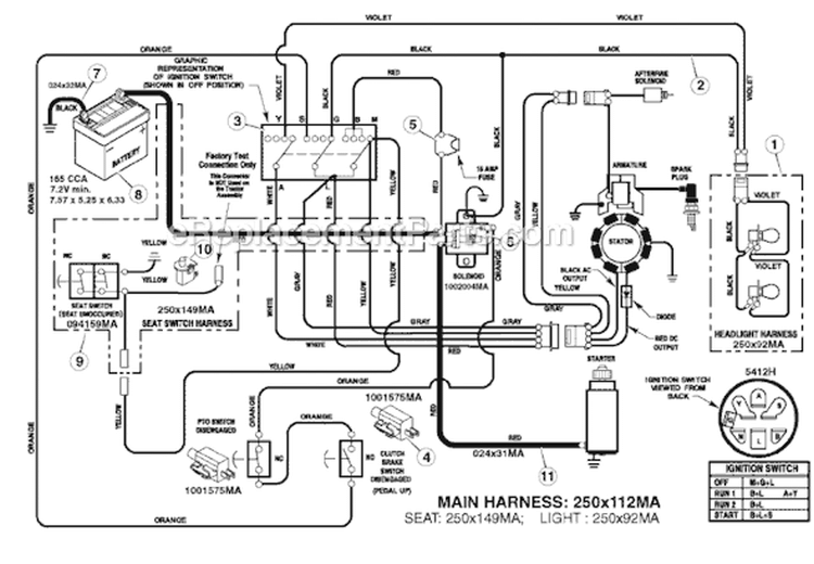 Page D Diagram and Parts List for 7800416 EYK12460H Murray Lawn Tractor