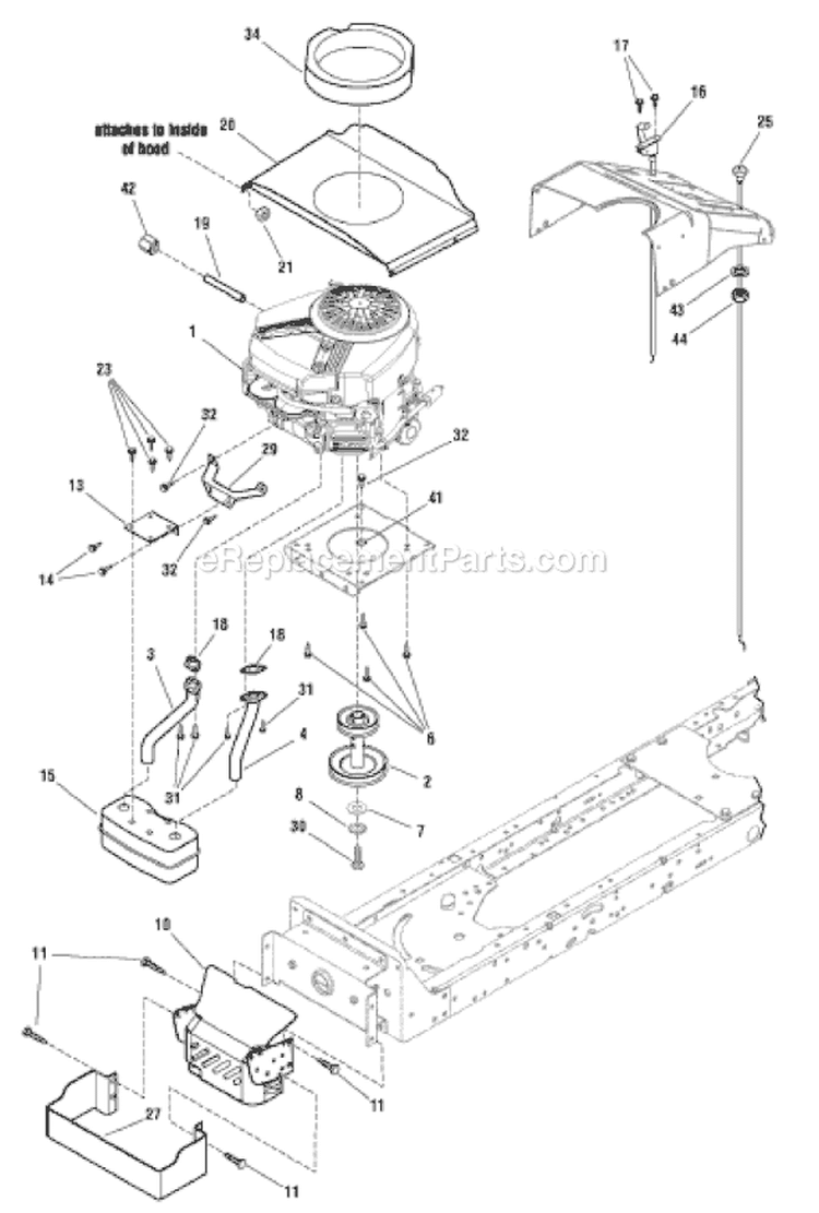 Page E Diagram and Parts List for 7800416 EYK12460H Murray Lawn Tractor