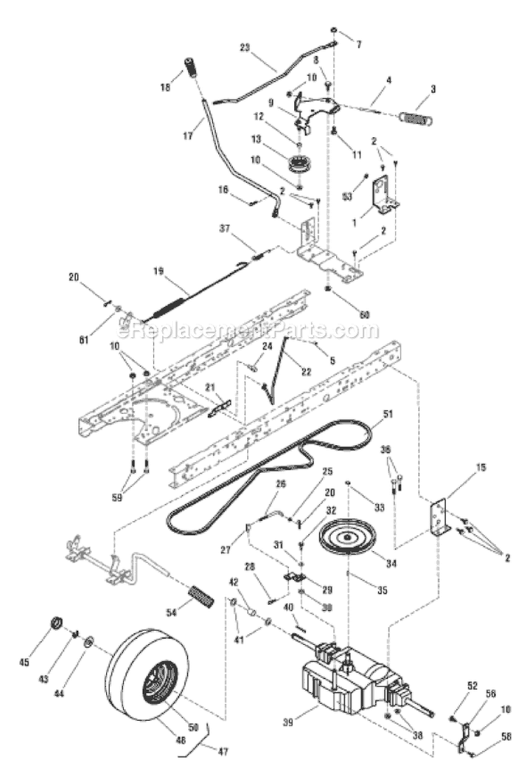 Page J Diagram and Parts List for 7800496 ELB125380G Murray Lawn Tractor