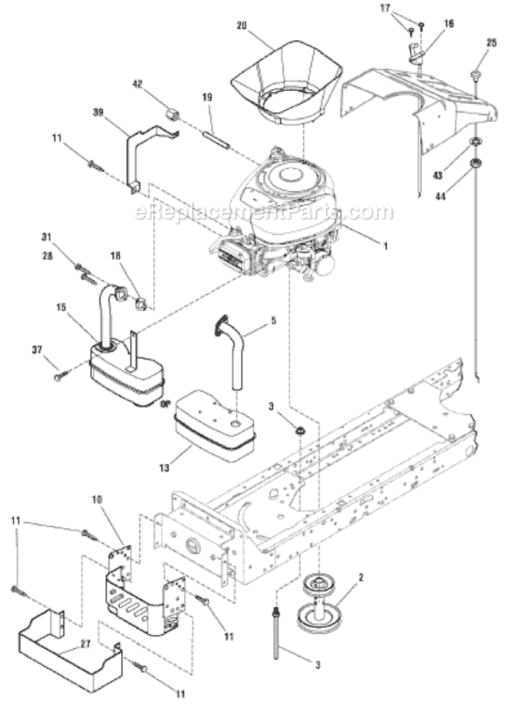 Page E Diagram and Parts List for 7800496 ELB125380G Murray Lawn Tractor