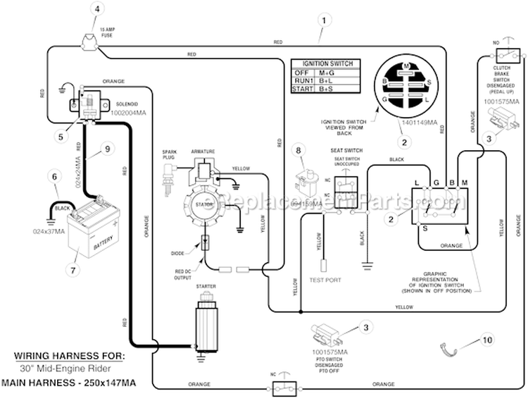 Page C Diagram and Parts List for 7800503 309007x151A Murray Lawn Tractor