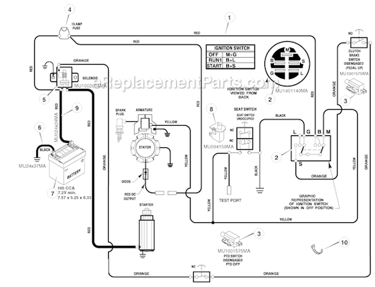 Page C Diagram and Parts List for 7800528 309029x11G Murray Lawn Tractor