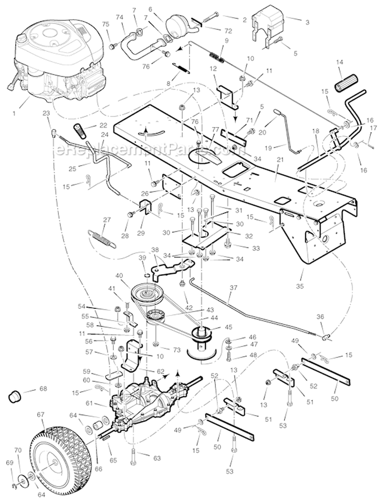 Page D Diagram and Parts List for 7800528 309029x11G Murray Lawn Tractor