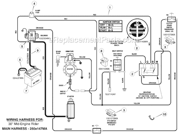 Page C Diagram and Parts List for 7800529 309007x51B Murray Lawn Tractor