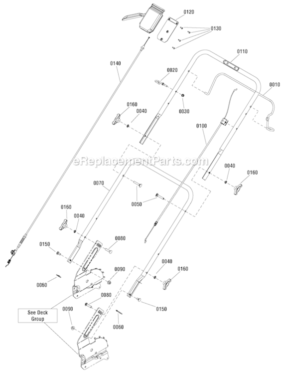 Handle_And_Controls_Group Diagram and Parts List for 7800743  Murray Lawn Mower