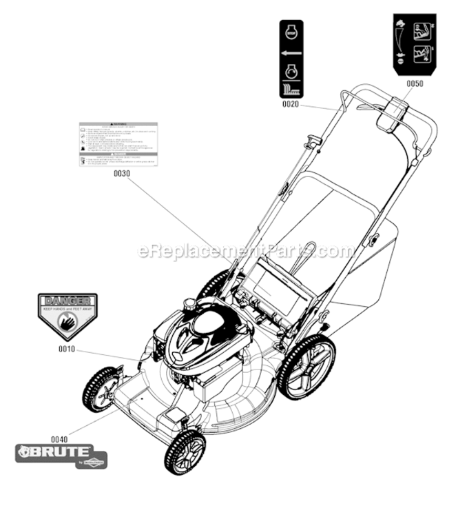 Decals_Group_7502589 Diagram and Parts List for 7800885 BTXPV226750HW Murray Lawn Mower
