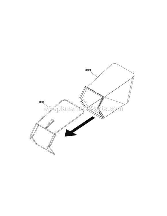 Grass Catcher Diagram and Parts List for 7800886 BTXPV22725 Murray Lawn Mower