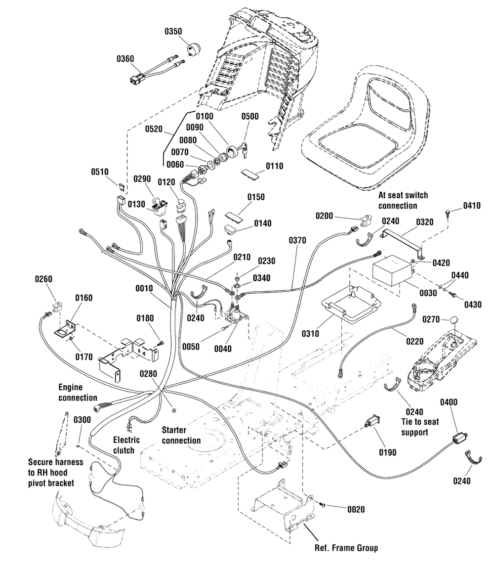 Electrical Group (885448) Diagram and Parts List for EMT16538RD (2690927)(2011) Murray Lawn Tractor
