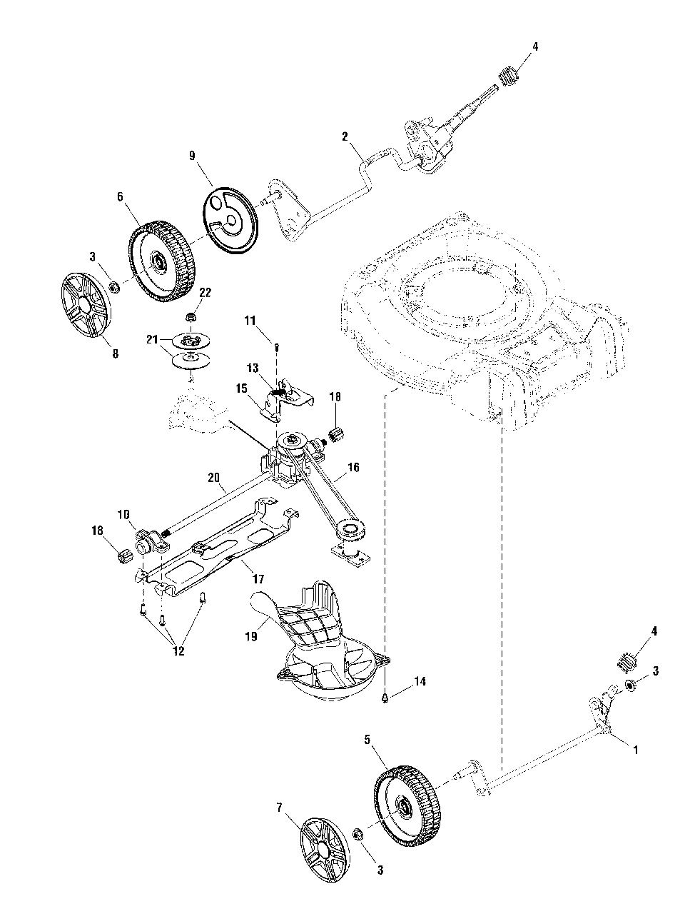 Drive Group Diagram and Parts List for EQ500 (2691473-00)(2018) Murray Lawn Mower