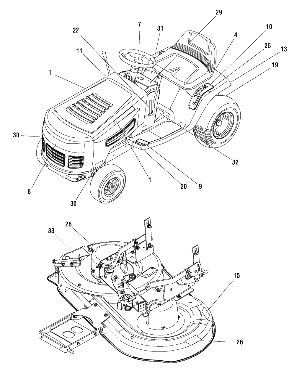 Decal Group Diagram and Parts List for MT155380 (7800561)(2009) Murray Lawn Tractor