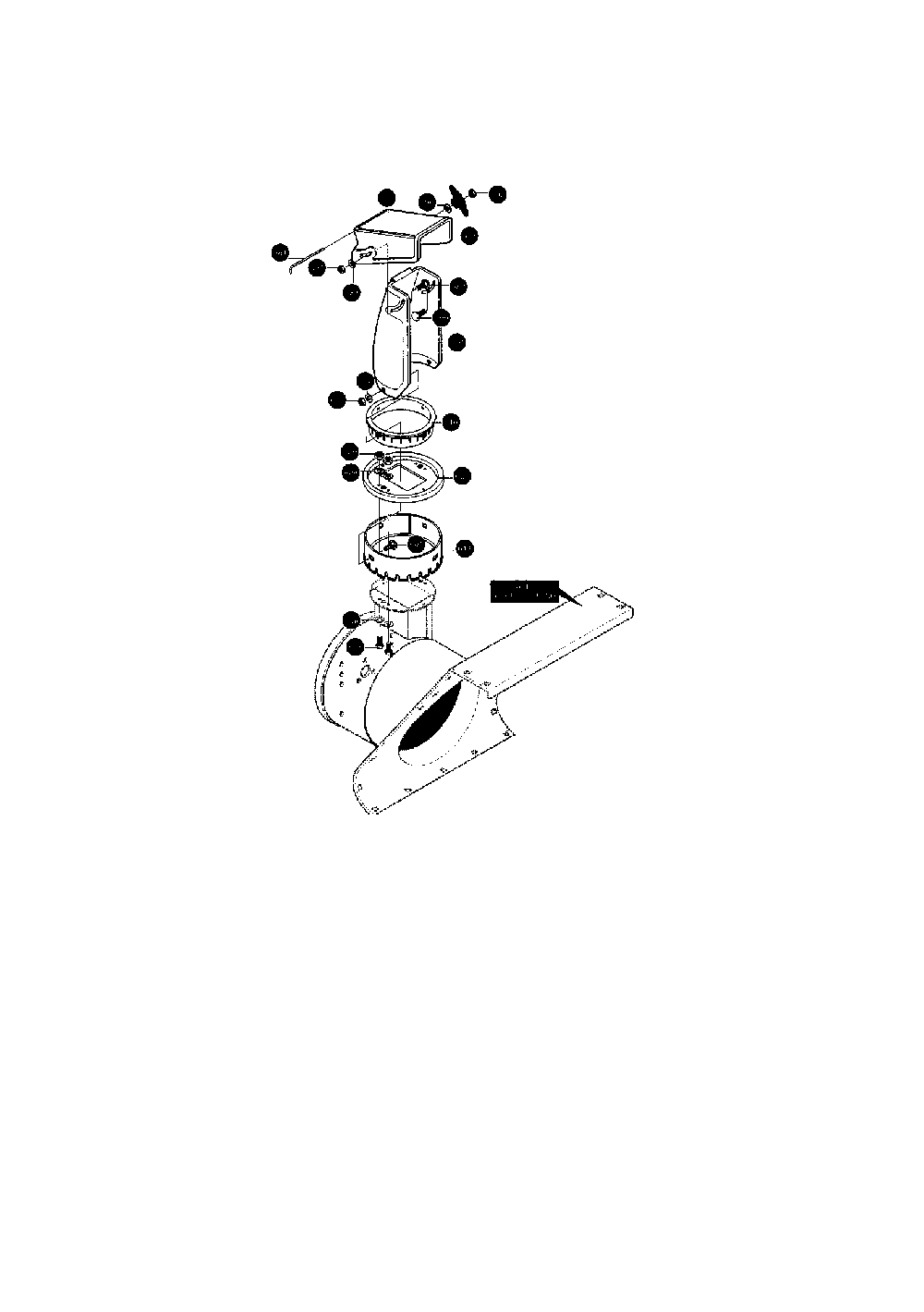 Discharge chute Diagram and Parts List for 624504X6  Murray Snow Blower