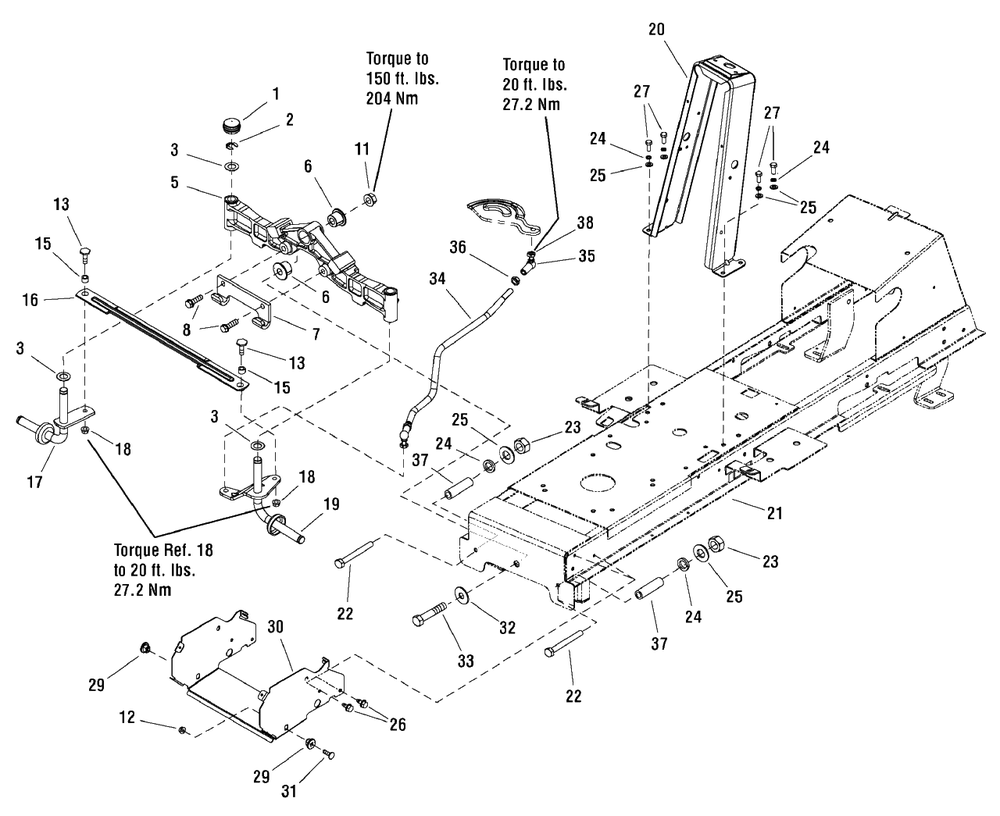 Frame And Front Axle Group Diagram and Parts List for EYK19540RD (2988143)(2009) Murray Lawn Tractor