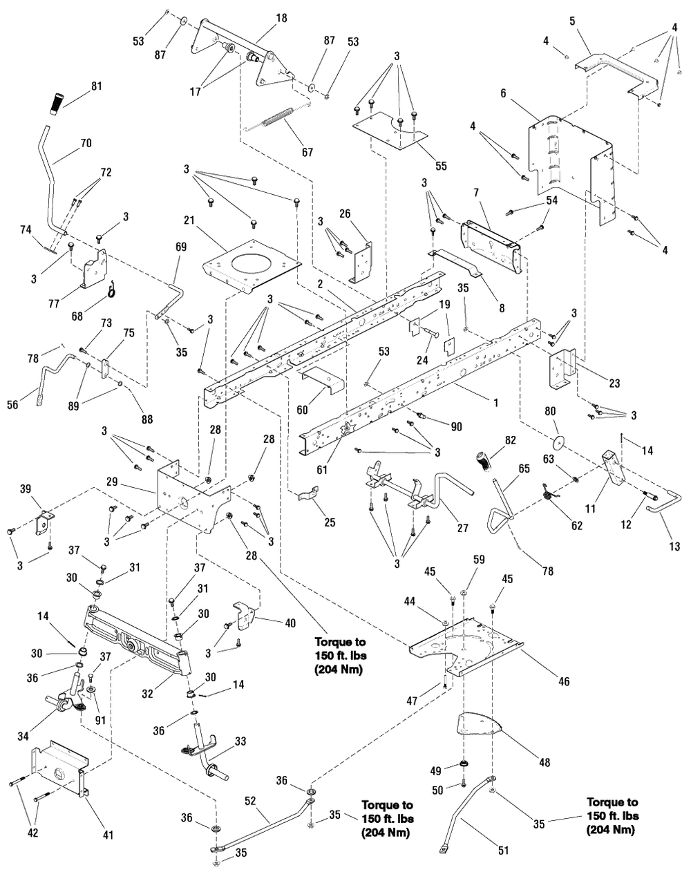 Frame Group - Cast Iron Axle Diagram and Parts List for MT24460 (7800564)(2009) Murray Lawn Tractor