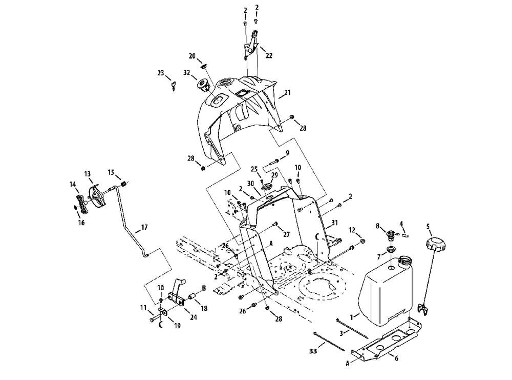 Dash Diagram and Parts List for 13AM772S058 2013 Murray Lawn Tractor