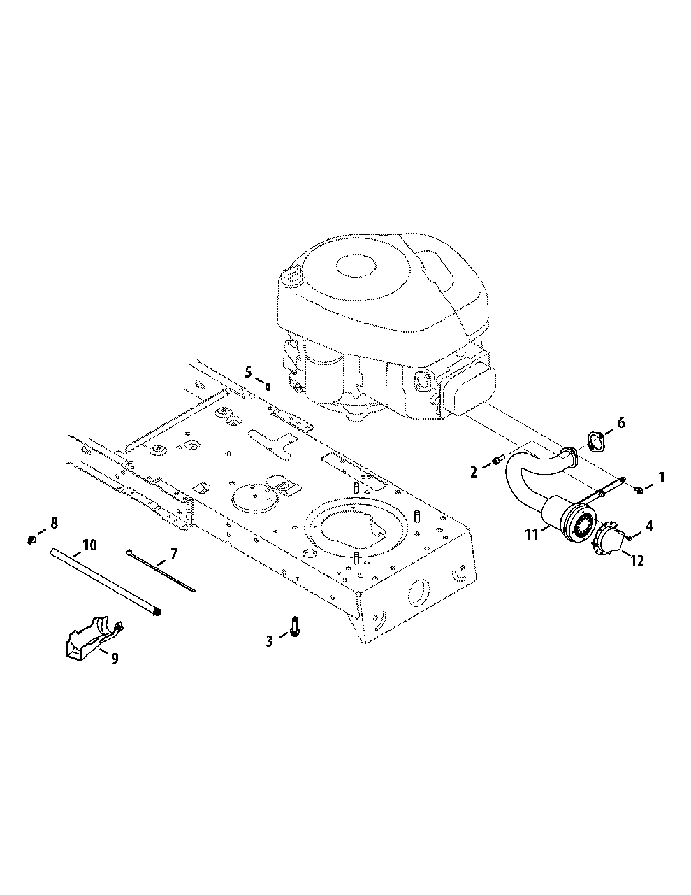 Engine Accessories Diagram and Parts List for M125-38 2012 Murray Lawn Tractor