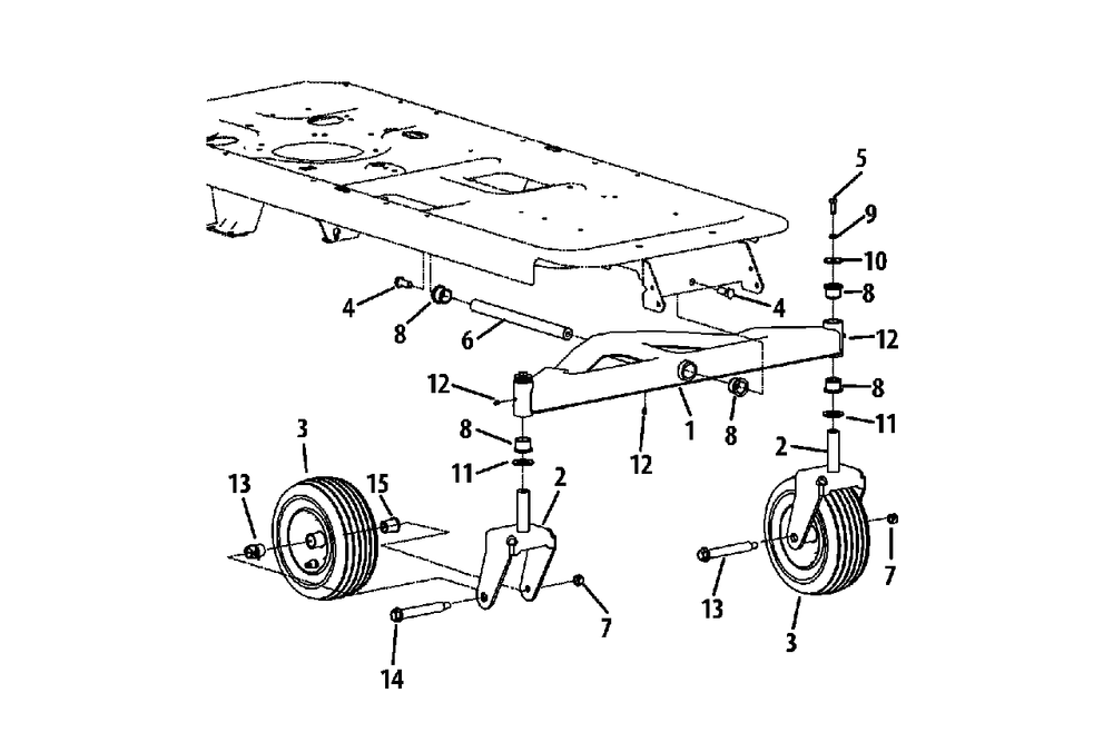 Front Axle Diagram and Parts List for MZ210-42 (RZT-42)(2013) Murray Lawn Tractor