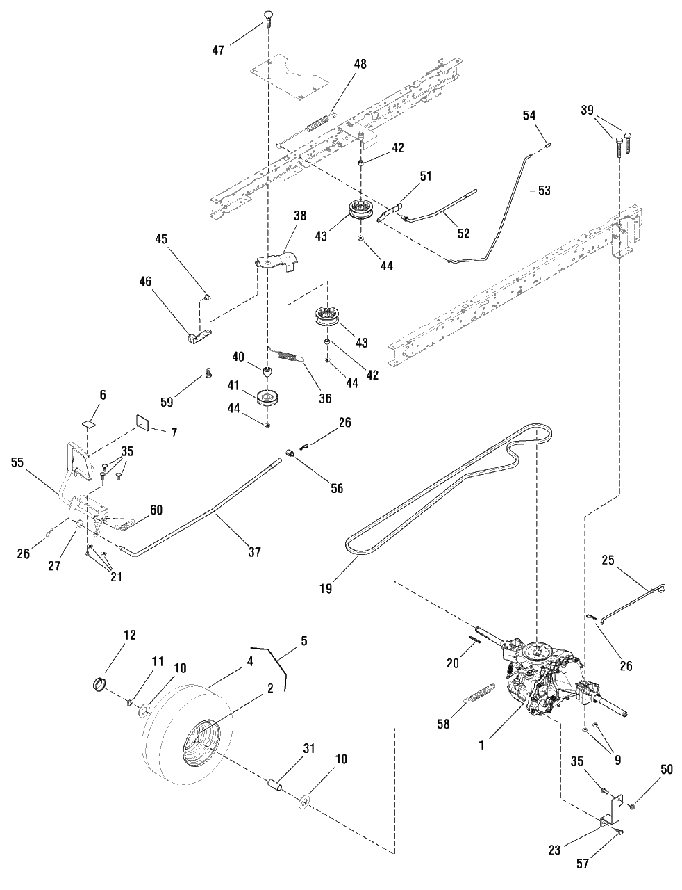 Motion Drive Group - Hydro Drive - Hydro Gear T2 (7501094) Diagram and Parts List for MT155380 (7800561)(2009) Murray Lawn Tractor