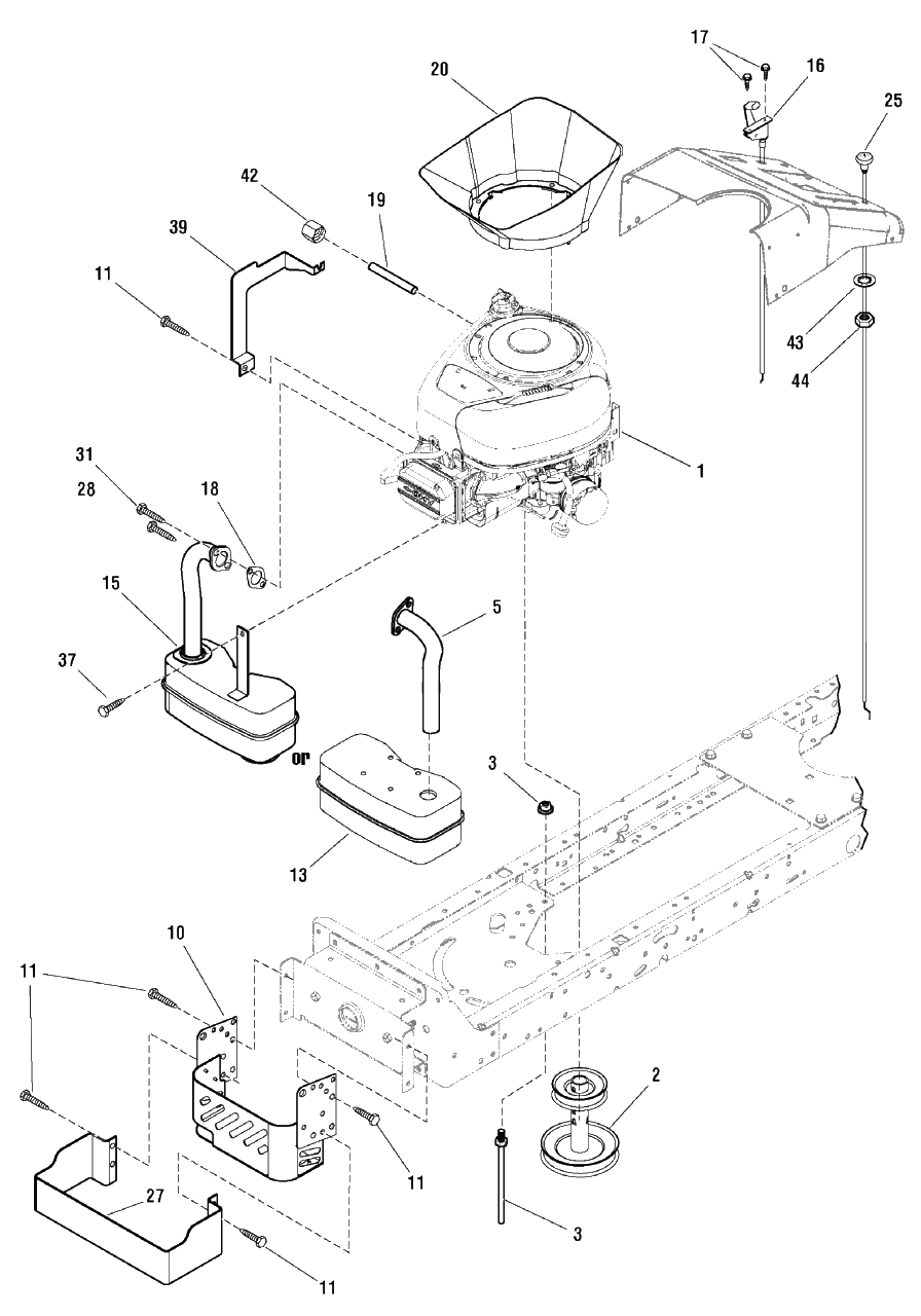 Engine Group - 12.5hp, 15.5hp And 17.5hp Briggs And Stratton Diagram and Parts List for EYK155420GF (7800485)(2009) Murray Lawn Tractor Accessories