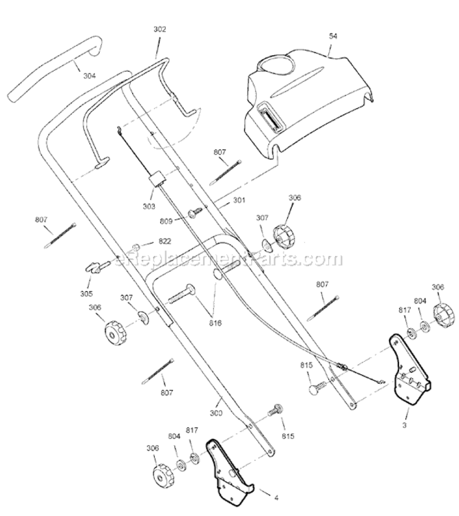 Page B Diagram and Parts List for 880746X120N  Murray Lawn Mower