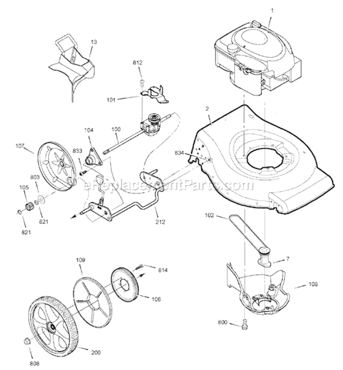 Page B Diagram and Parts List for 880891X51N  Murray Lawn Mower